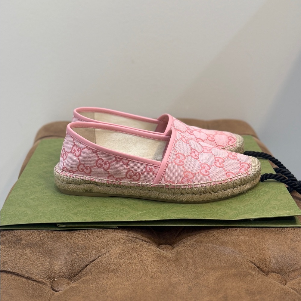 GUCCI
20mm Pilar Gg Canvas Espadrilles In Pink. I wore them once.